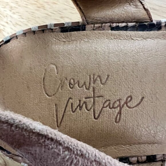 Crown Vintage Women’s Platform Wedge Sandals Snake Print Size 8M - Picture 7 of 8